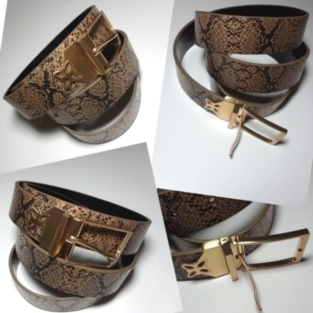 Midwidth Scales Faux Leather Belt